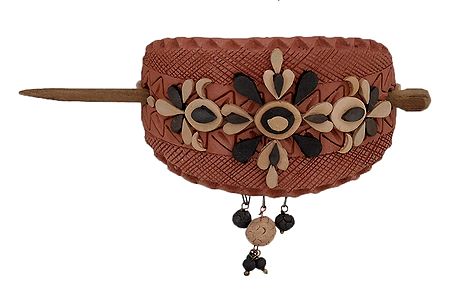 Terracotta Carved Hair Holder