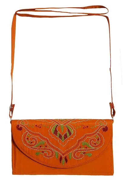 Yellow Bag with Kantha Stitch