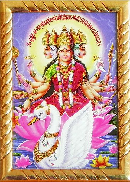 Goddess Gayatri - Framed Picture