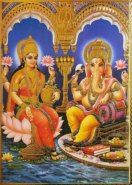 Lakshmi and Ganesha