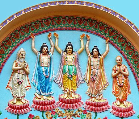 Pancha Gosain - Gaur, Nitai, Advaita Acharya, Roop and Sanatan