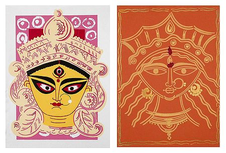 Goddess Durga - Set of 2 Small Poster