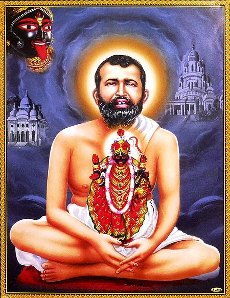 Shri Ramkrishna Sitting with Kali on his Lap