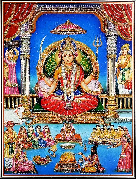 Santoshi Mata -  Glitter Poster