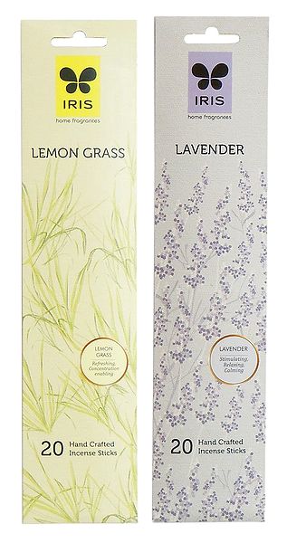 Set of 2 Incense Stick Packets with Lavender and Lemon Grass Fragrances