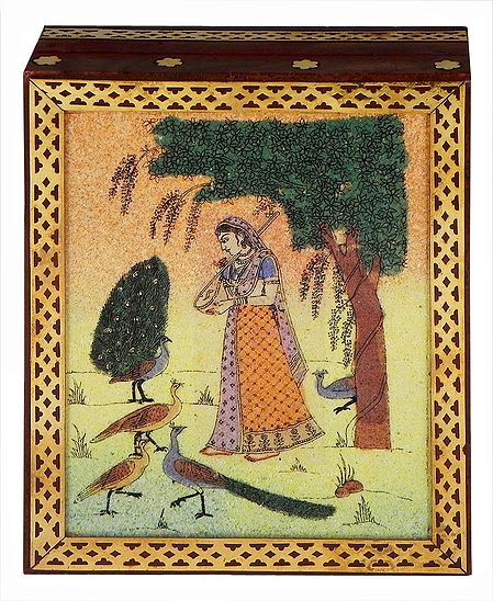 Ragini Kakubha - Jewelry Box with Gemstone Painting