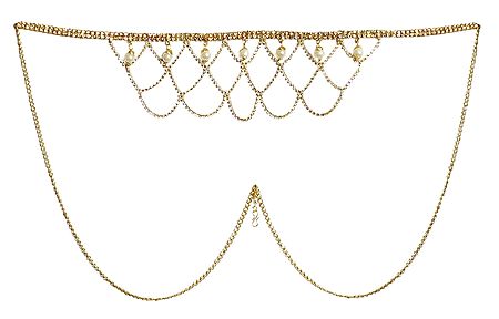 White Stone Studded Golden Kamarband