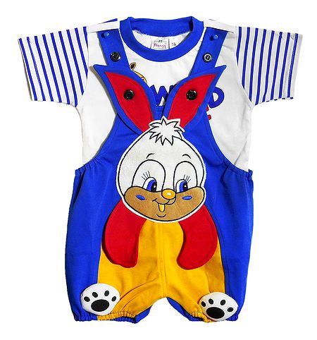 Rabbit Dungaree Set for Baby Boy