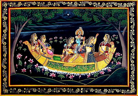 Nauka Vihar of Radha Krishna with Gopinis