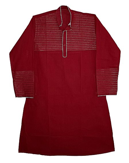 Red Cotton Kurta for Men