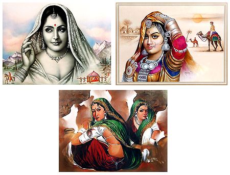 Indian Beauties - Set of 3 Posters