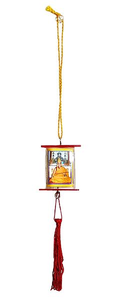 3 Faced Acrylic Box with Buddhist Pictures on Red Tassel