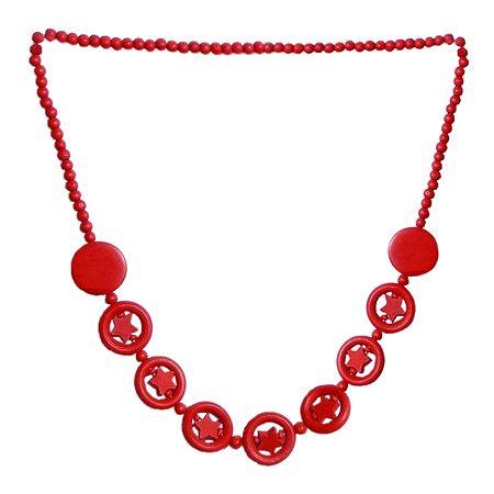 Red Stone Bead Tibetan Necklace