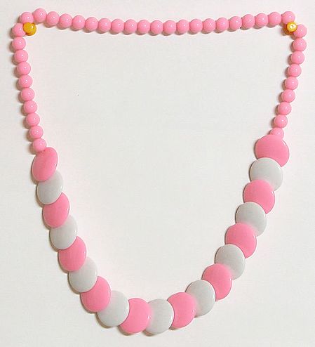 Light Pink and White Bead Necklace