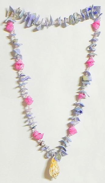 Painted Shell Necklace in Mauve and Pink 