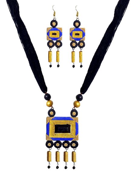 Terracotta Necklace with Earrings