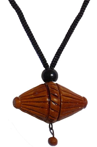 Terracotta Pendant with Black Cord