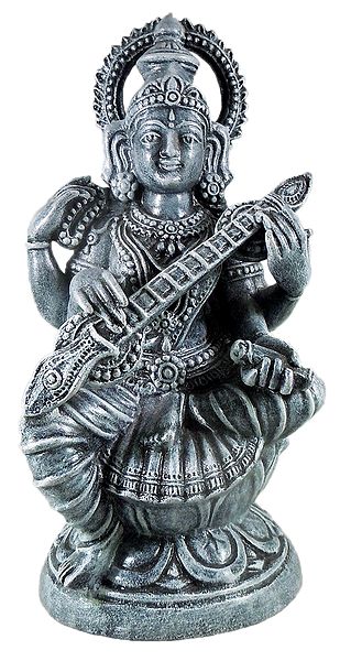Devi Saraswati Sitting on Lotus