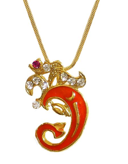Stone Studded Om Pendant