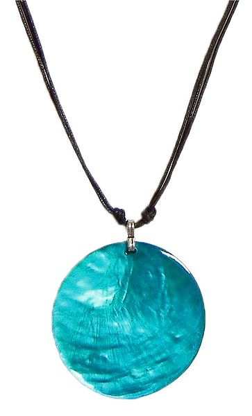 Dark Cyan Lacqered Shell Pendant