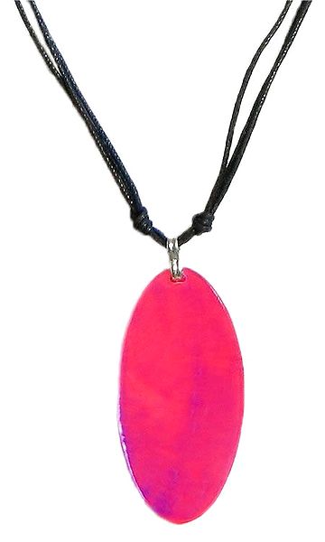 Dark Pink Lacquered Shell Pendant