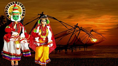 Kathakali Dancers - Unframed Photo Print on Paper 