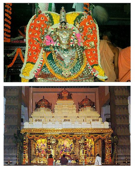 Goddess Radharani and Radha Krishna in Temple - Set of 2 Postcards