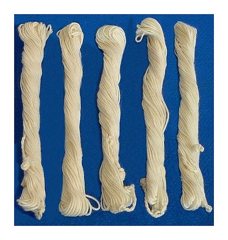 Set of 5 White Yagyopaveet - Hindu Sacred Thread