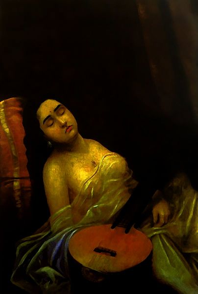 Urvashi - Apsara in the Court of Indra - Raja Ravi Varma Reprint