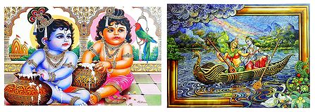 Radha Krishna and Krishna Balaram - Set of 2 Posters