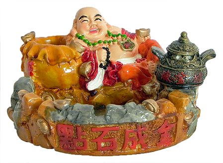 Laughing Buddha with Pen Holder
