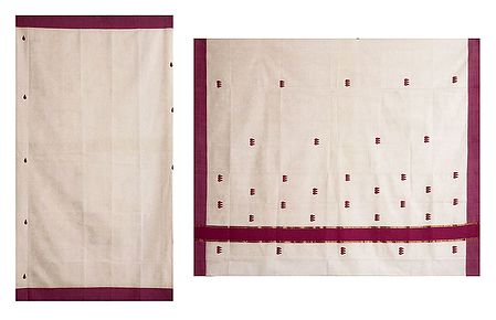 Ivory Color Kerala Cotton Saree with All Over Boota