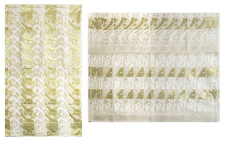 Ivory with Golden Dhakai Jamdani Saree with Border and Pallu
