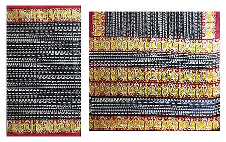 Printed Black Cotton Saree
