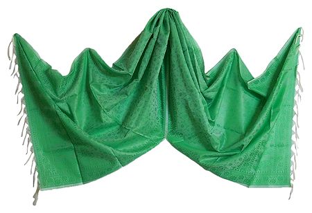 Light Green Art Silk Tanchoi Stole