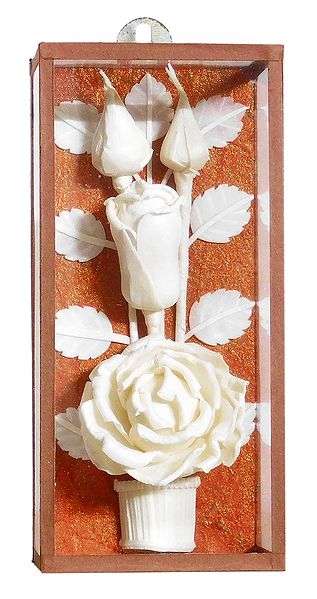 Sholapith Roses - Encased in Glass