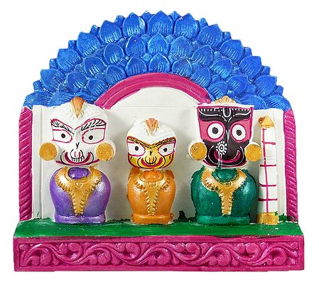Jagannath, Balaram, Subhadra with Blue Chali