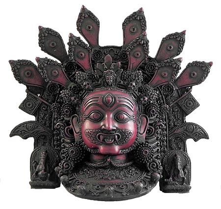 Stone Dust Mahakala Mask for Wall Decoration