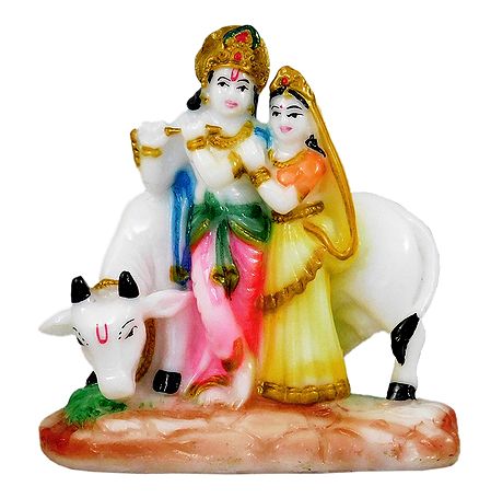 Radha Krishna with Cow