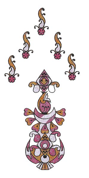Pink with Golden Glitter Hand Tattoo