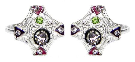 White and Green Stone StuddedToe Ring