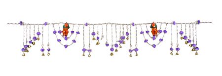 Silver Beads with Woolen Balls Door Toran - (Decorative Door Hanging)