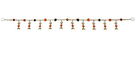 Door Toran with Elephants and  Beads - Decorative Door Hanging