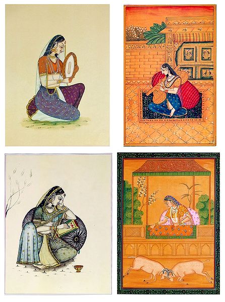Ragini and Rajput Woman - Set of 4 Posters