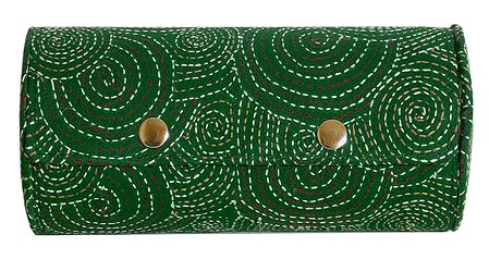 Embroidered Green Cloth with Cardboard Bangle Box