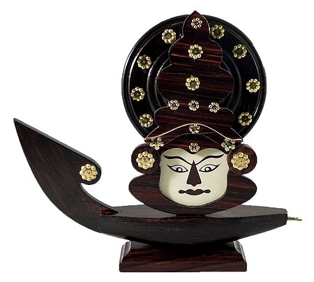 Decorated Wooden Kathakali Face on Boat