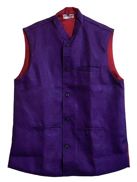 Mens Dark Purple Sleeveless Jacket