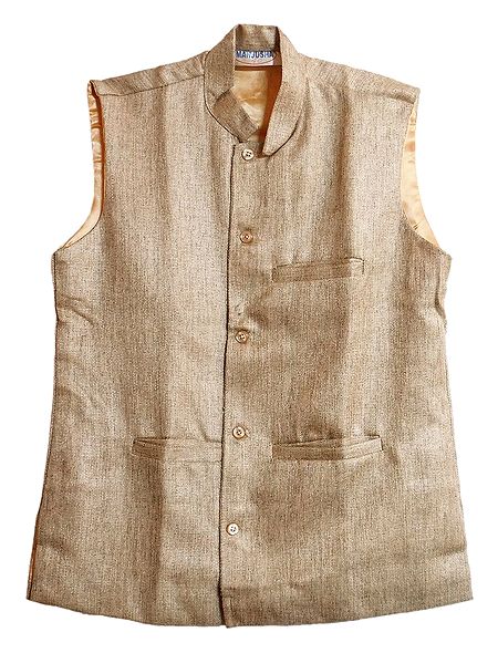 Mens Light Beige Sleeveless Jacket