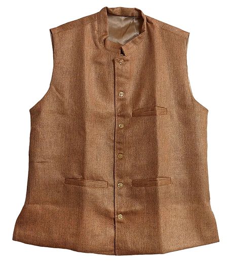 Mens Light Brown Sleeveless Jacket