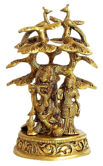 Radha Krishna Brass Statue
